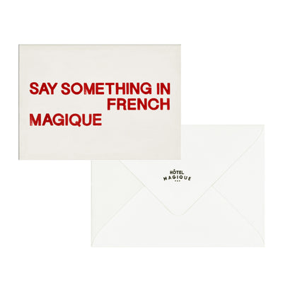 say something in french hotel magique