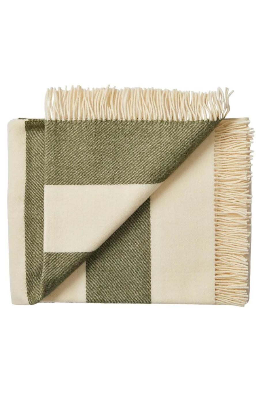 Green striped throw blanket 2025