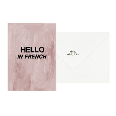 hotel magique hello in french greeting card