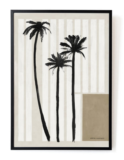 black & white palm tree print hotel magique my uncles house