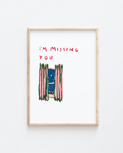 Lucy Mahon Print Im missing you Pink illustration