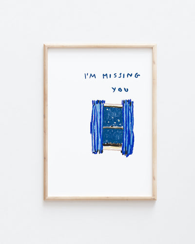 lucy mahon missing you print blue