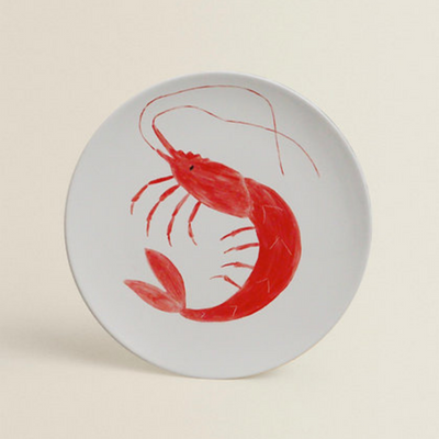 The Platera Gamba Dinner Plate shellfish painted design