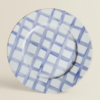 my_uncles_house_platera_blue_gingham_dinner_plate